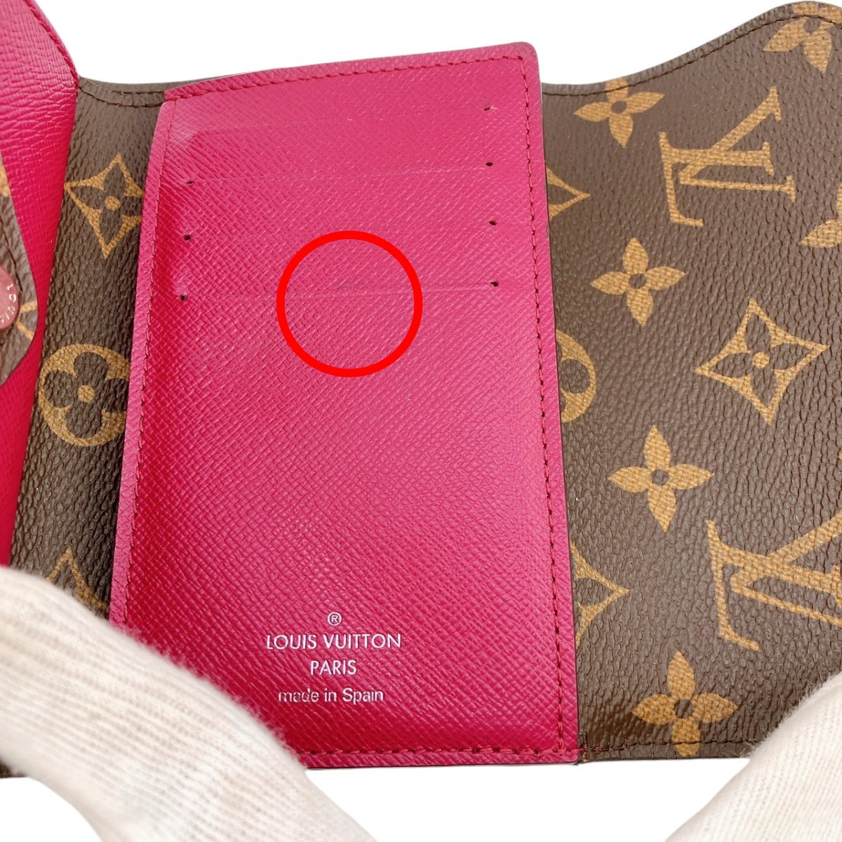 LOUIS VUITTON Tri-fold wallet M60494 Monogram Canvas, Epi Leather Red Portefeuille - Mariel Compact Monogram With Coin Pocket Women Used Authentic