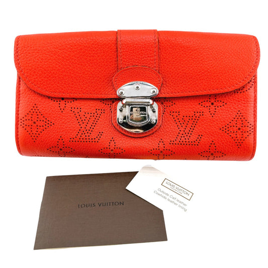 LOUIS VUITTON Long Wallet Purse M58161 Monogram Mahina Coraille Portefeuille Iris Mahina Bifold Walletlong wallet Women Used Authentic