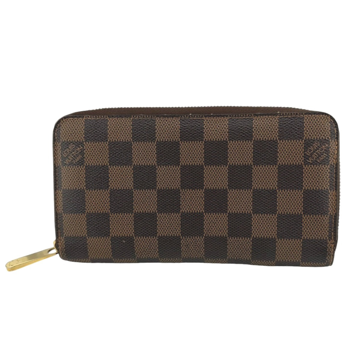 LOUIS VUITTON Long Wallet Purse N60015 Damier canvas Ebene Damier Zip Around