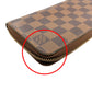 LOUIS VUITTON Long Wallet Purse N60015 Damier canvas Ebene Damier Zip Around