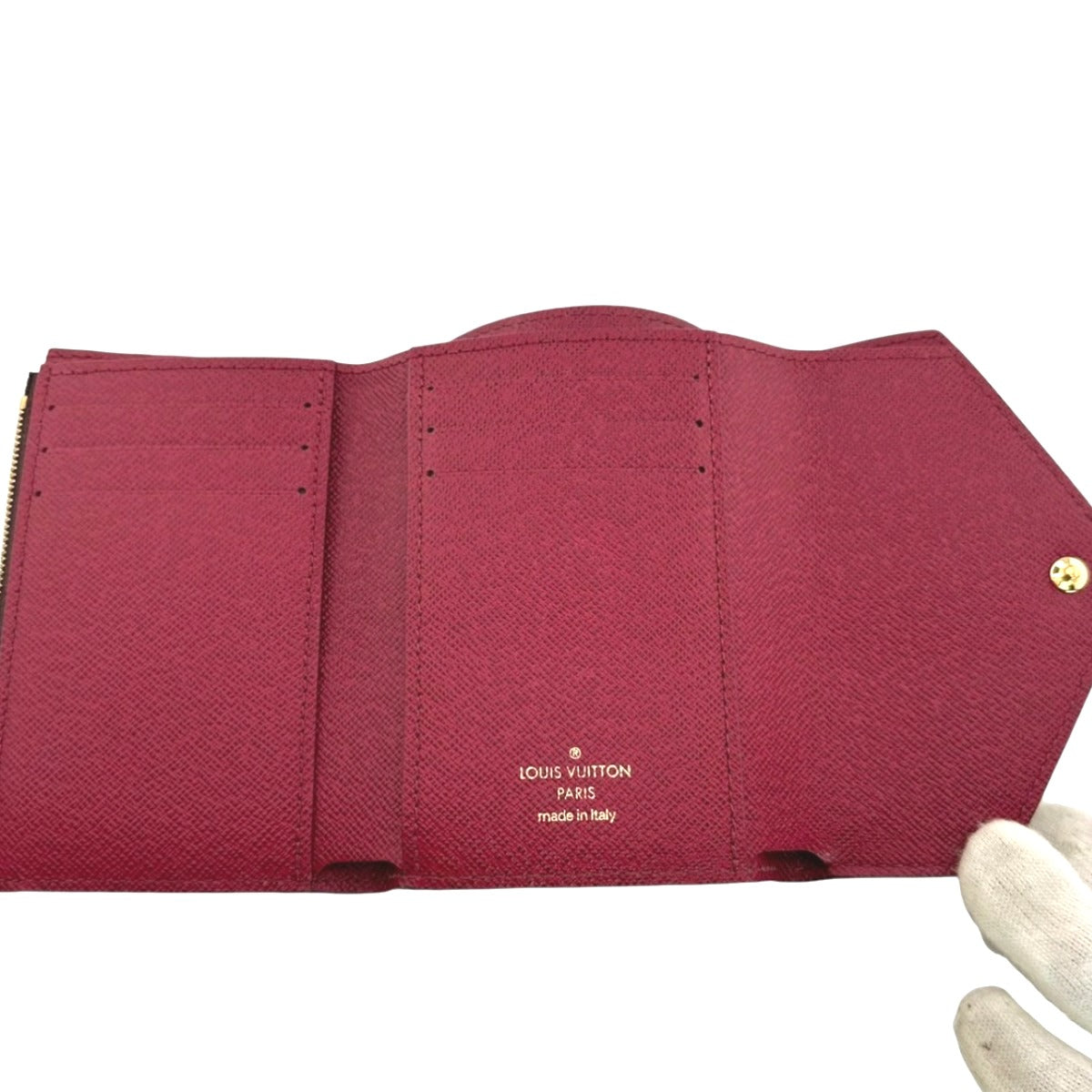 LOUIS VUITTON Coin case M41938 Monogram canvas Fuchsia Coin purse with Card Case Monogram Portefeuille Victorine Women Used Authentic