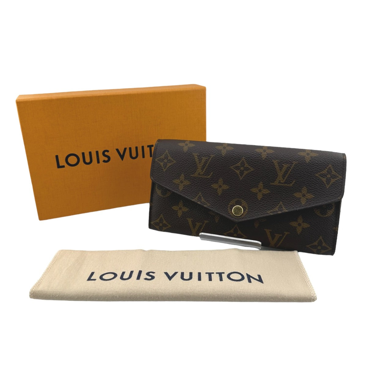 LOUIS VUITTON Long Wallet Purse M60531 Monogram canvas Brown Wallet Monogram Portefeuille Sara unisex(Unisex) Used Authentic