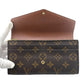LOUIS VUITTON Long Wallet Purse M60531 Monogram canvas Brown Wallet Monogram Portefeuille Sara unisex(Unisex) Used Authentic