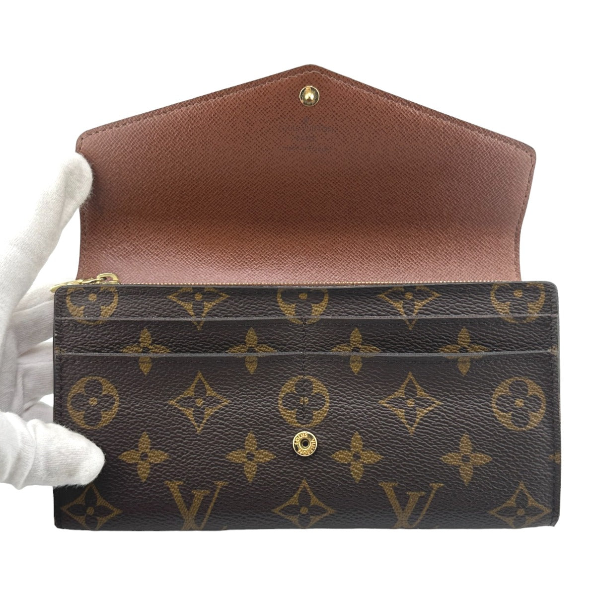 LOUIS VUITTON Long Wallet Purse M60531 Monogram canvas Brown Wallet Monogram Portefeuille Sara unisex(Unisex) Used Authentic