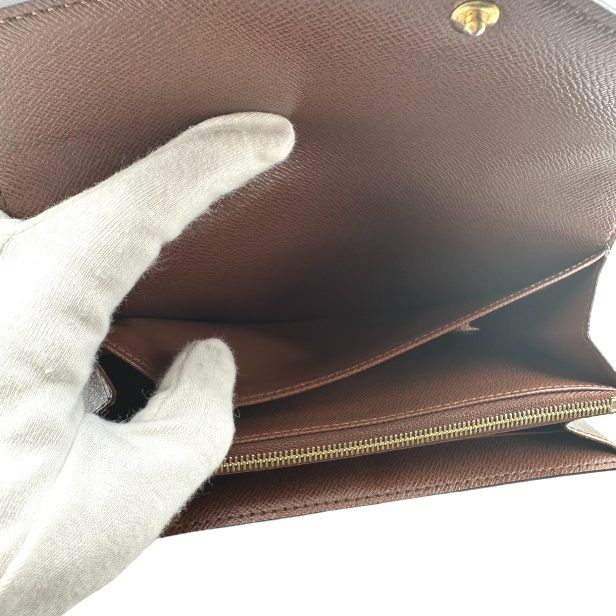 LOUIS VUITTON Long Wallet Purse M60531 Monogram canvas Brown Wallet Monogram Portefeuille Sara unisex(Unisex) Used Authentic