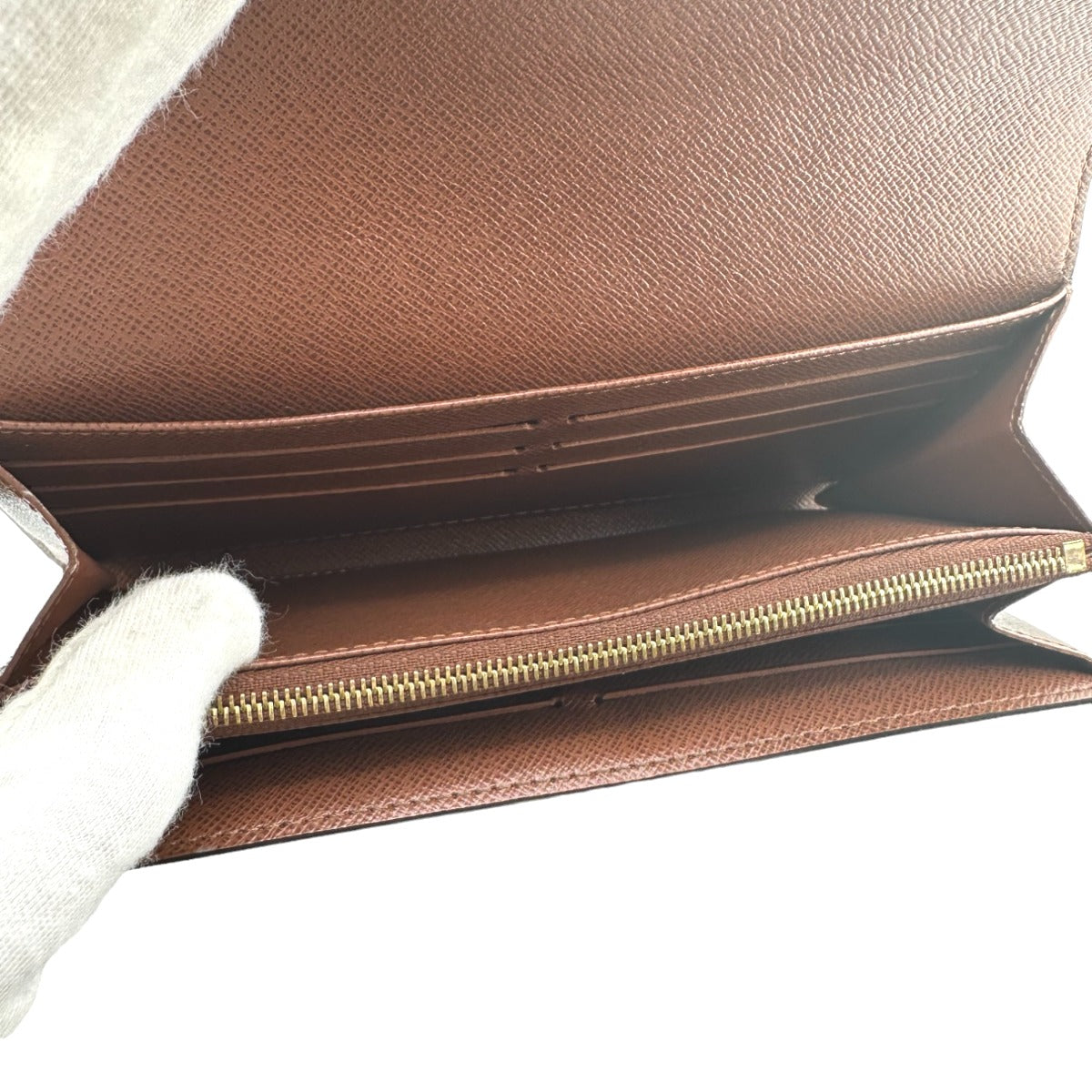LOUIS VUITTON Long Wallet Purse M60531 Monogram canvas Brown Wallet Monogram Portefeuille Sara unisex(Unisex) Used Authentic