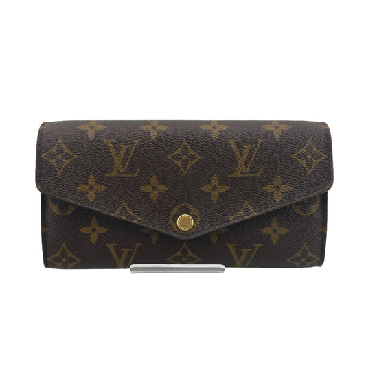 LOUIS VUITTON Long Wallet Purse M60531 Monogram canvas Brown Wallet Monogram Portefeuille Sara unisex(Unisex) Used Authentic