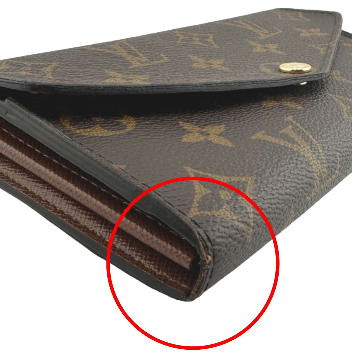 LOUIS VUITTON Long Wallet Purse M60531 Monogram canvas Brown Wallet Monogram Portefeuille Sara unisex(Unisex) Used Authentic