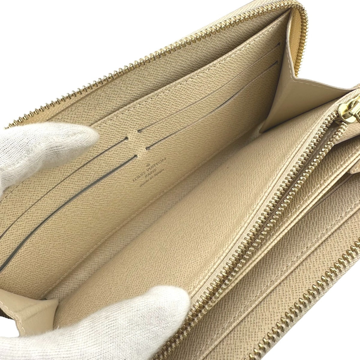 LOUIS VUITTON Long Wallet Purse N60019 Damier Azur Canvas white Zip Around Azur Zippy wallet unisex(Unisex) Used Authentic