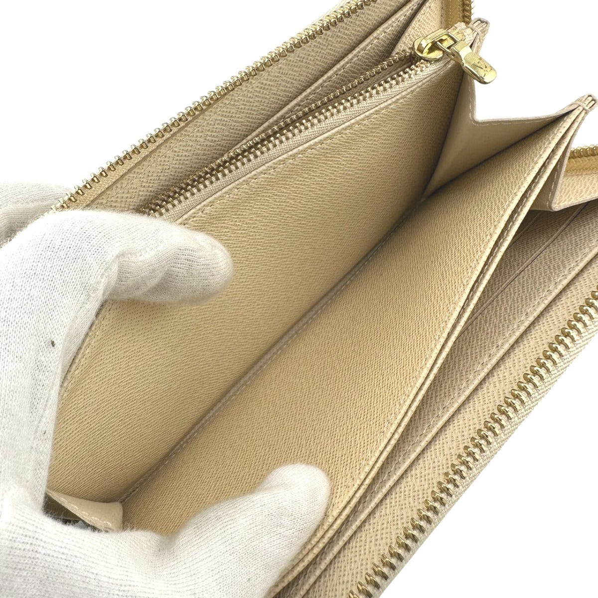 LOUIS VUITTON Long Wallet Purse N60019 Damier Azur Canvas white Zip Around Azur Zippy wallet unisex(Unisex) Used Authentic