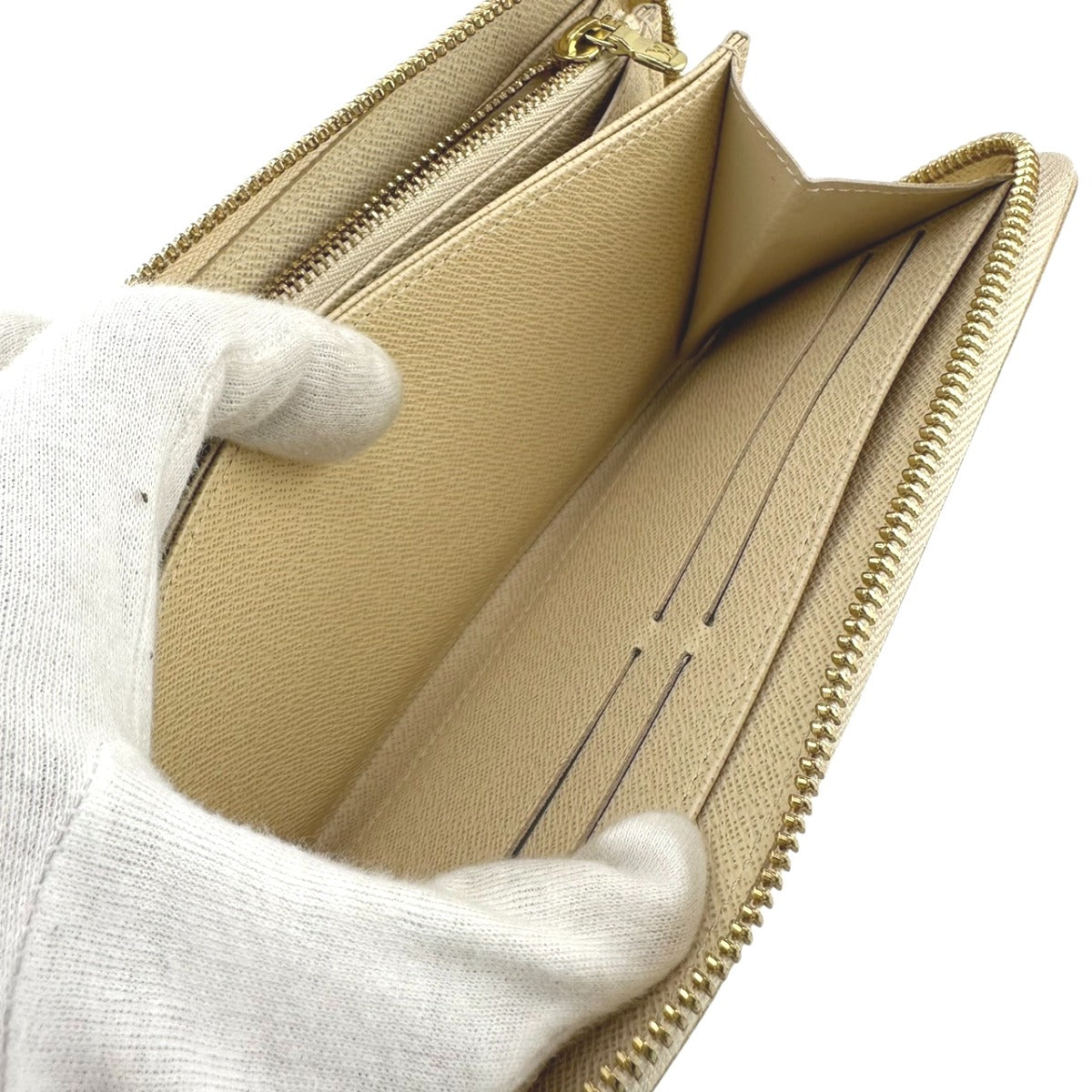 LOUIS VUITTON Long Wallet Purse N60019 Damier Azur Canvas white Zip Around Azur Zippy wallet unisex(Unisex) Used Authentic