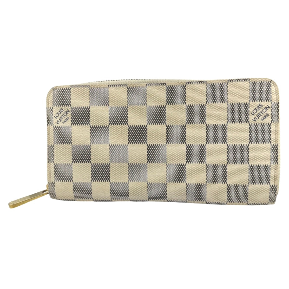 LOUIS VUITTON Long Wallet Purse N60019 Damier Azur Canvas white Zip Around Azur Zippy wallet unisex(Unisex) Used Authentic