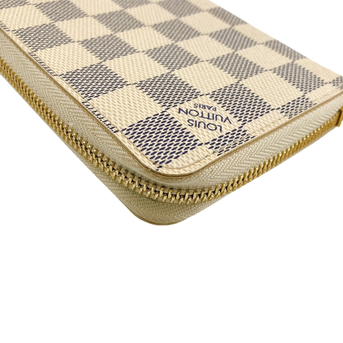 LOUIS VUITTON Long Wallet Purse N60019 Damier Azur Canvas white Zip Around Azur Zippy wallet unisex(Unisex) Used Authentic