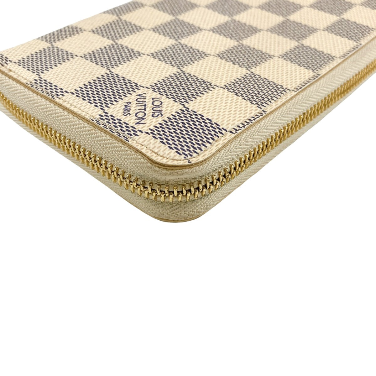 LOUIS VUITTON Long Wallet Purse N60019 Damier Azur Canvas white Zip Around Azur Zippy wallet unisex(Unisex) Used Authentic