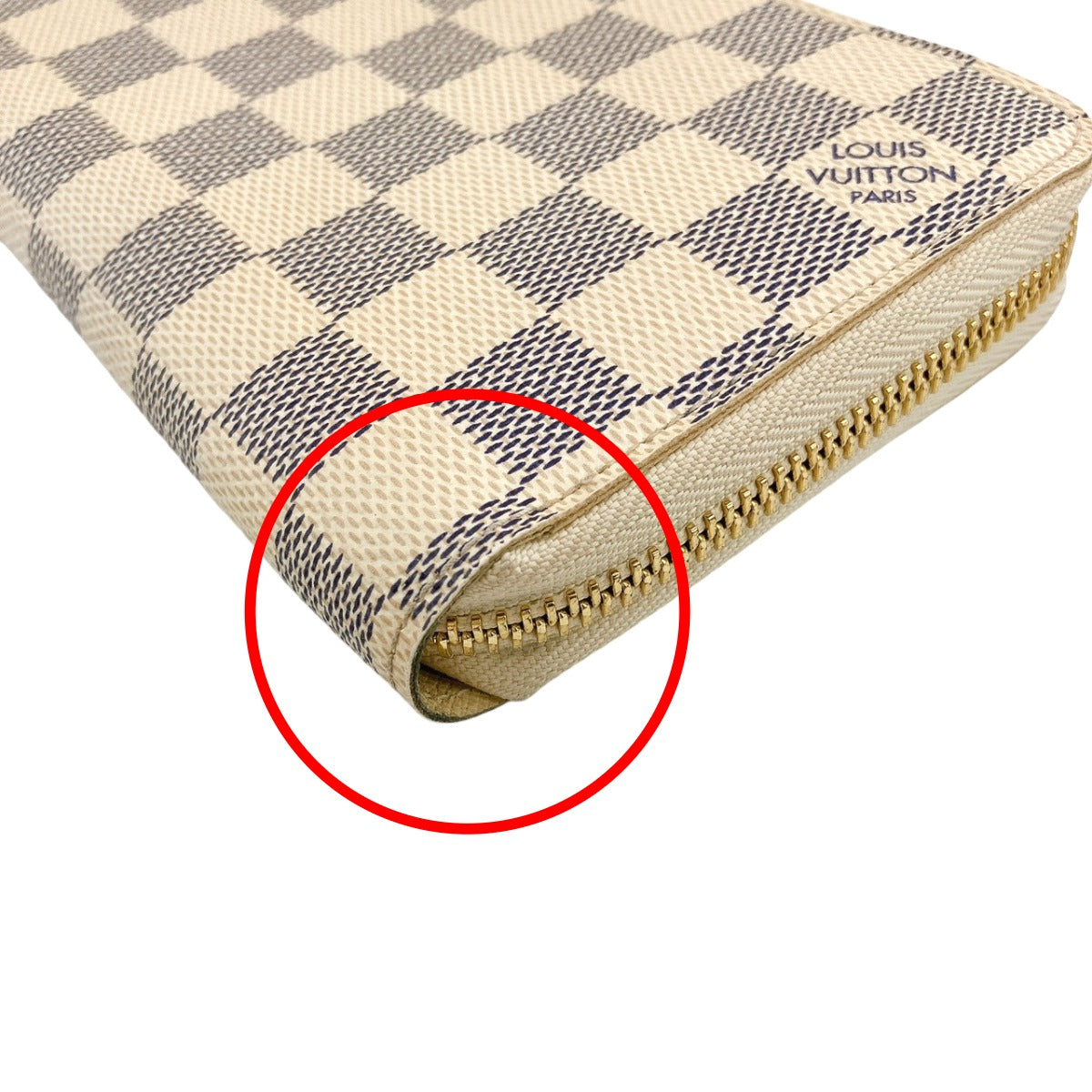LOUIS VUITTON Long Wallet Purse N60019 Damier Azur Canvas white Zip Around Azur Zippy wallet unisex(Unisex) Used Authentic