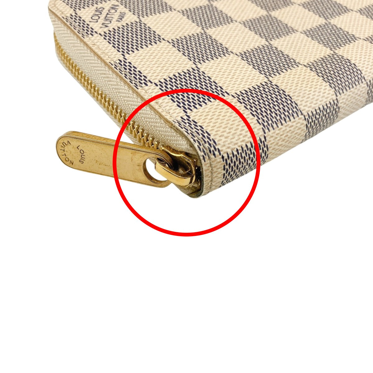 LOUIS VUITTON Long Wallet Purse N60019 Damier Azur Canvas white Zip Around Azur Zippy wallet unisex(Unisex) Used Authentic