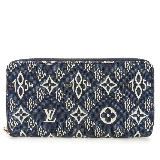 LOUIS VUITTON Long Wallet Purse M80212 Monogram Jaguar blue since1854 Zippy wallet unisex(Unisex) Used Authentic