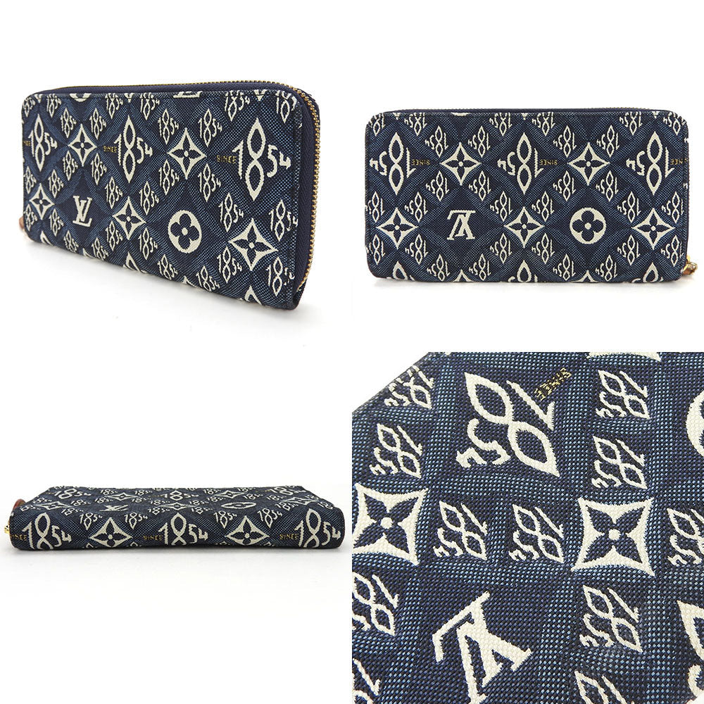 LOUIS VUITTON Long Wallet Purse M80212 Monogram Jaguar blue since1854 Zippy wallet unisex(Unisex) Used Authentic