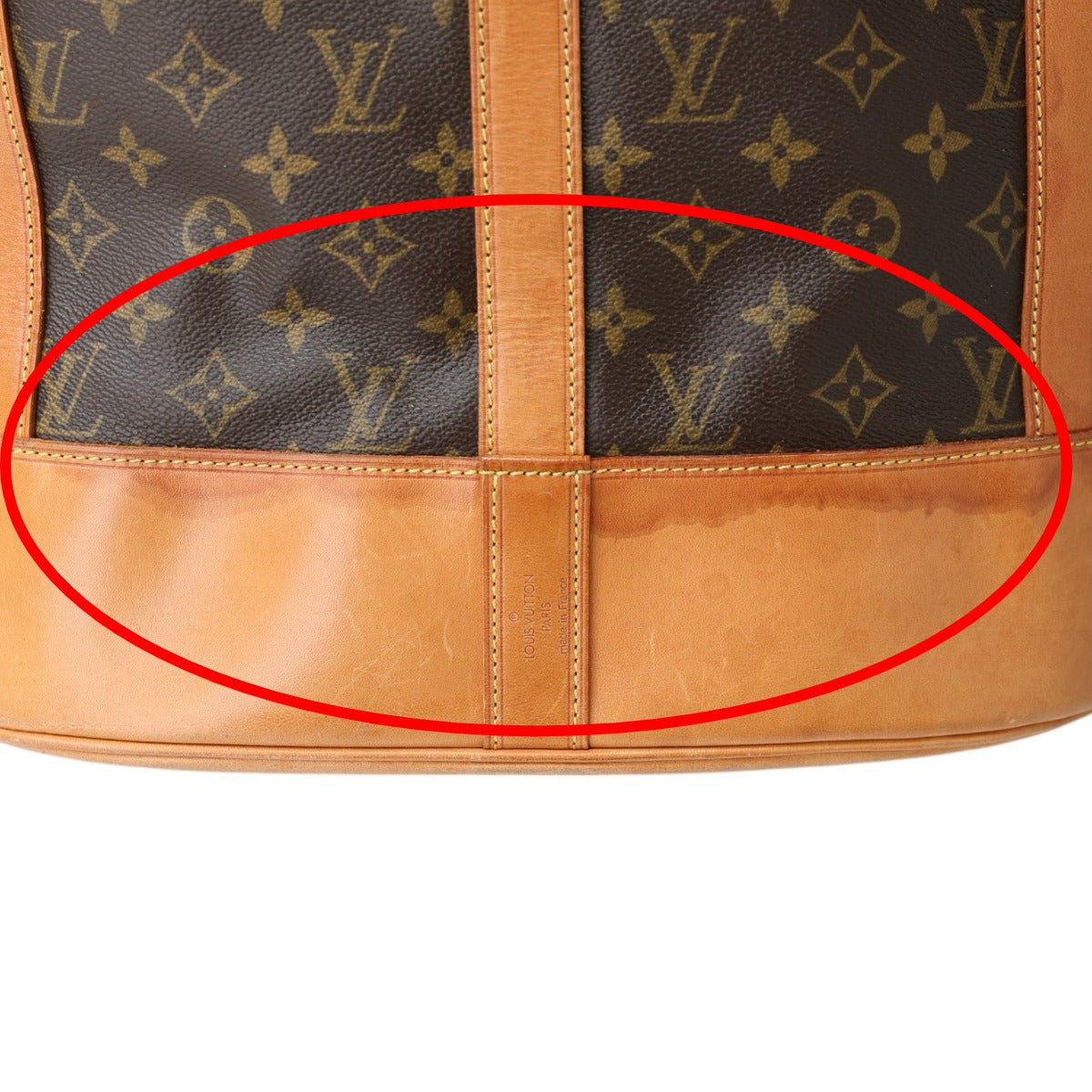 LOUIS VUITTON Shoulder Bag M42244 Monogram canvas, leather Brown Drawstring type Monogram RandonneeGM Women Used Authentic
