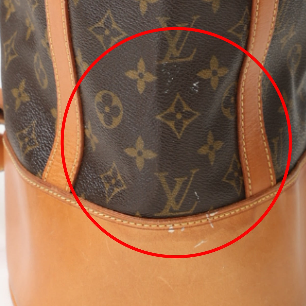 LOUIS VUITTON Shoulder Bag M42244 Monogram canvas, leather Brown Drawstring type Monogram RandonneeGM Women Used Authentic