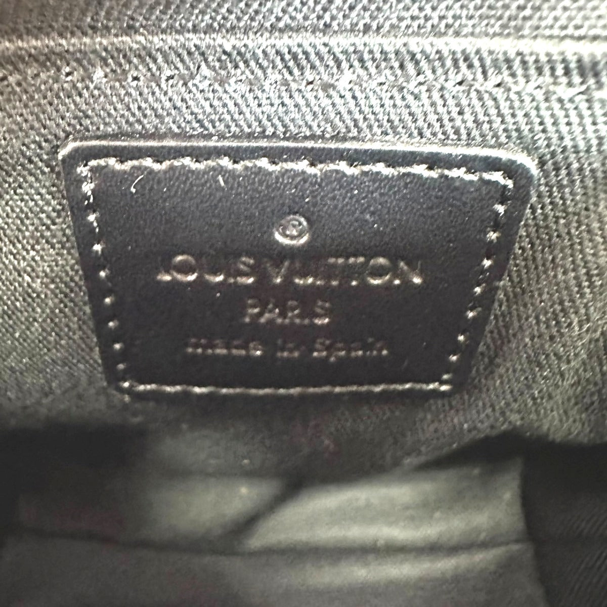LOUIS VUITTON Pouch M46550 Monogram grass leather Brown Waist pouch Monogram Glace Ray mens Used Authentic