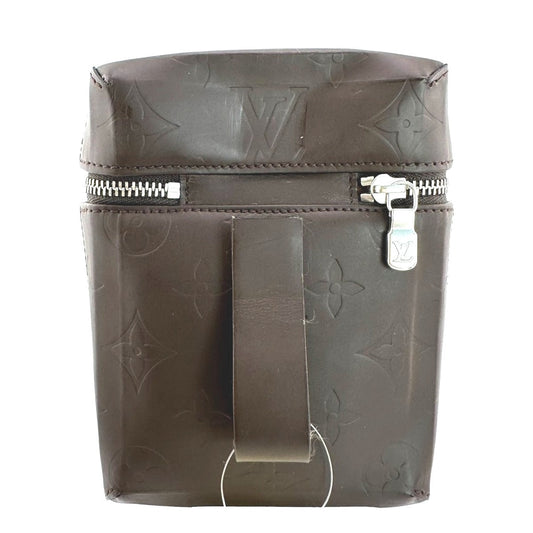 LOUIS VUITTON Pouch M46550 Monogram grass leather Brown Waist pouch Monogram Glace Ray mens Used Authentic