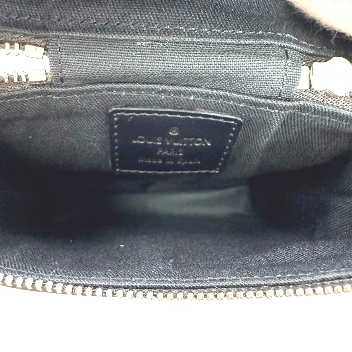 LOUIS VUITTON Pouch M46550 Monogram grass leather Brown Waist pouch Monogram Glace Ray mens Used Authentic