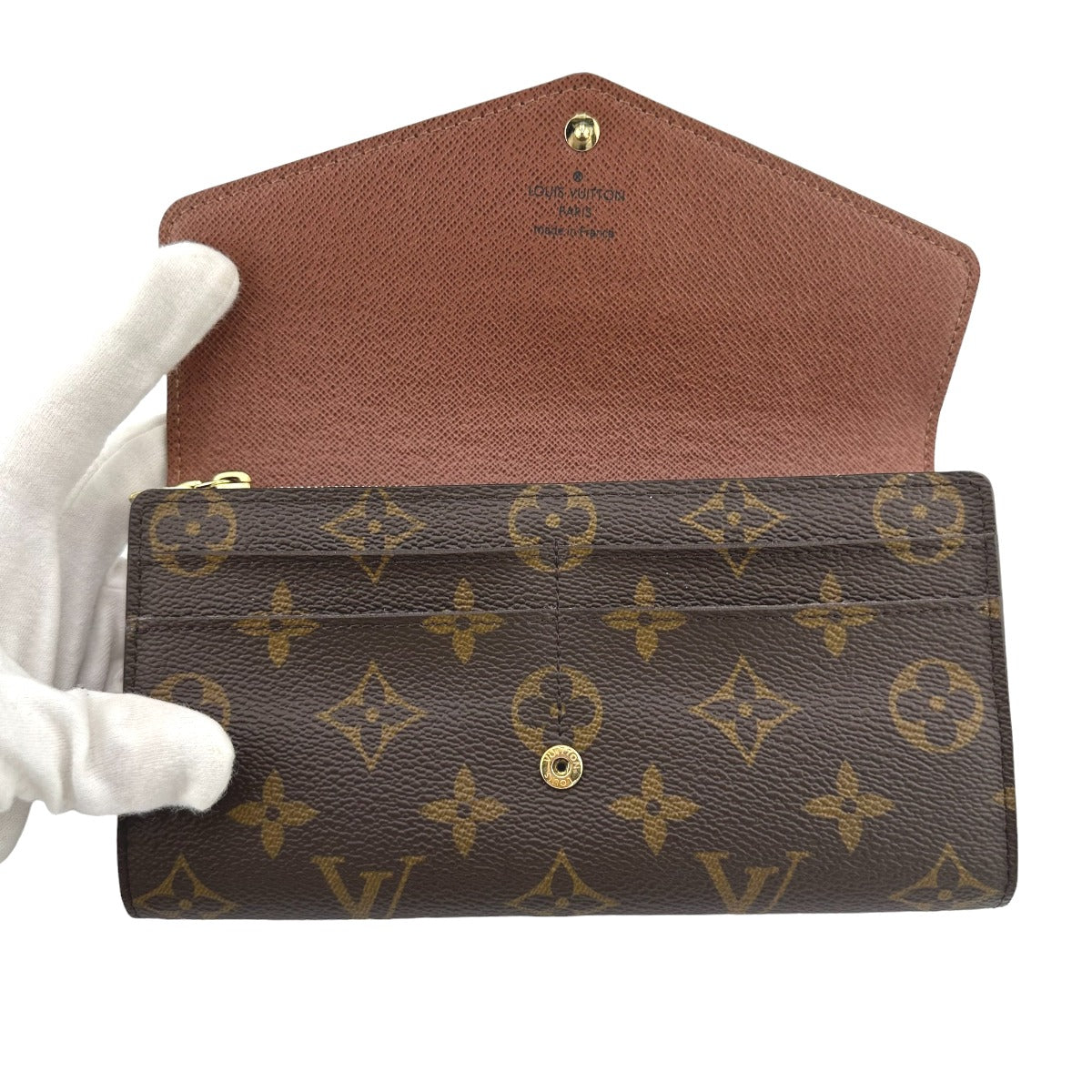 LOUIS VUITTON Long Wallet Purse M60531 Monogram canvas Brown Wallet Monogram Portefeuille Sara Women Used Authentic
