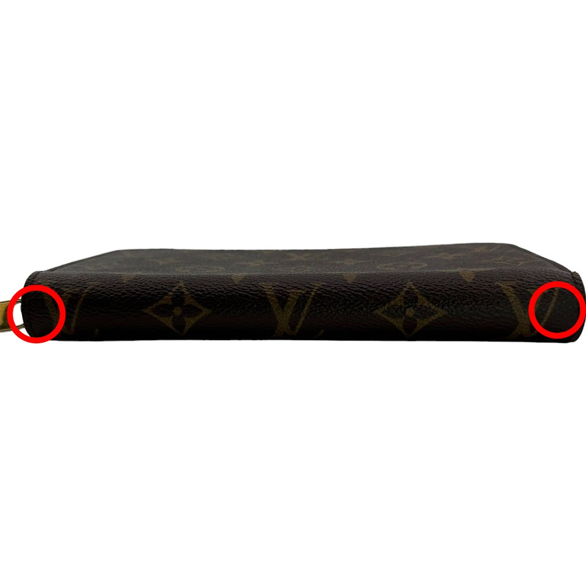LOUIS VUITTON Long Wallet Purse M42616 Monogram canvas Brown Zip Around Monogram Zippy wallet mens(Unisex) Used Authentic