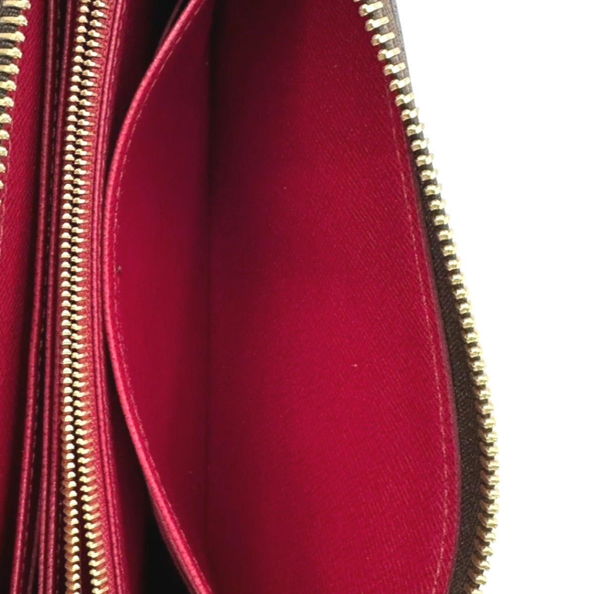 LOUIS VUITTON Long Wallet Purse M41895 Monogram canvas Brown Zip Around Monogram Fuchsia Women Used Authentic