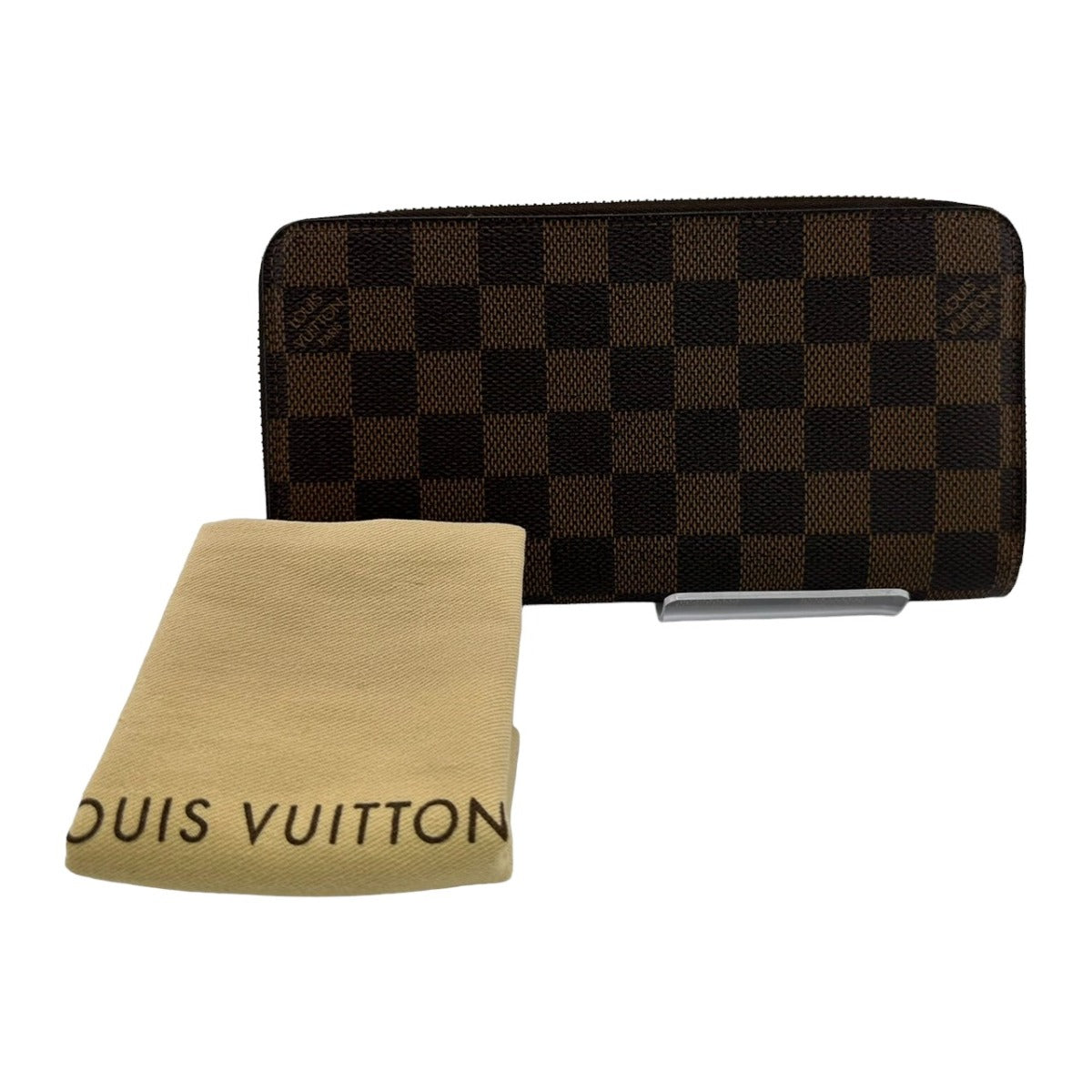 LOUIS VUITTON Long Wallet Purse N60015 Damier canvas, leather Brown Zip Around Damier Zippy wallet old model Women(Unisex) Used Authentic