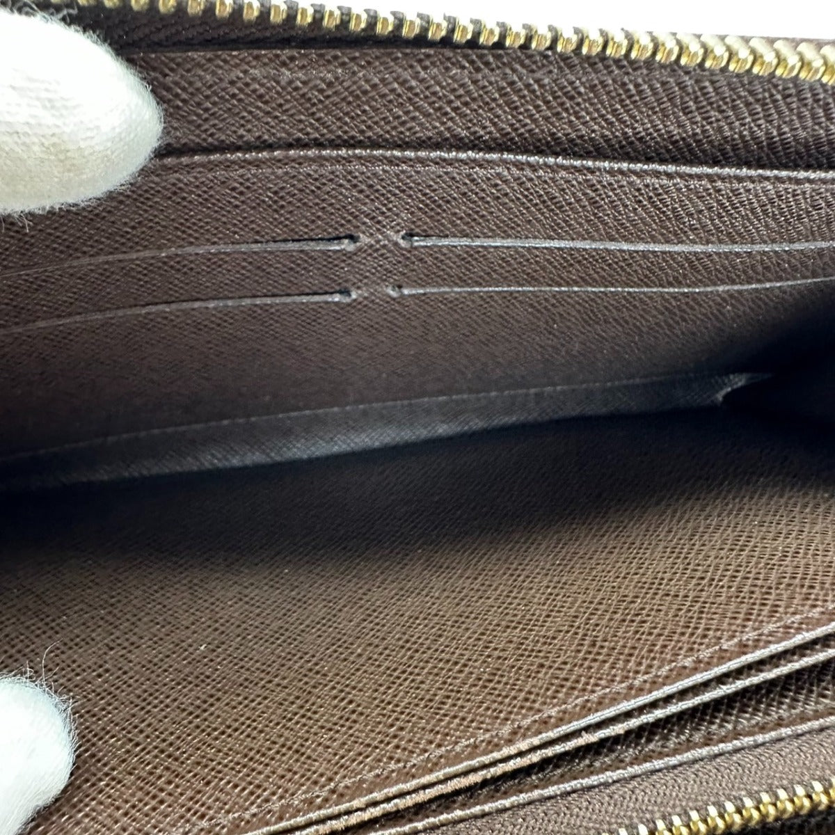 LOUIS VUITTON Long Wallet Purse N60015 Damier canvas, leather Brown Zip Around Damier Zippy wallet old model Women(Unisex) Used Authentic