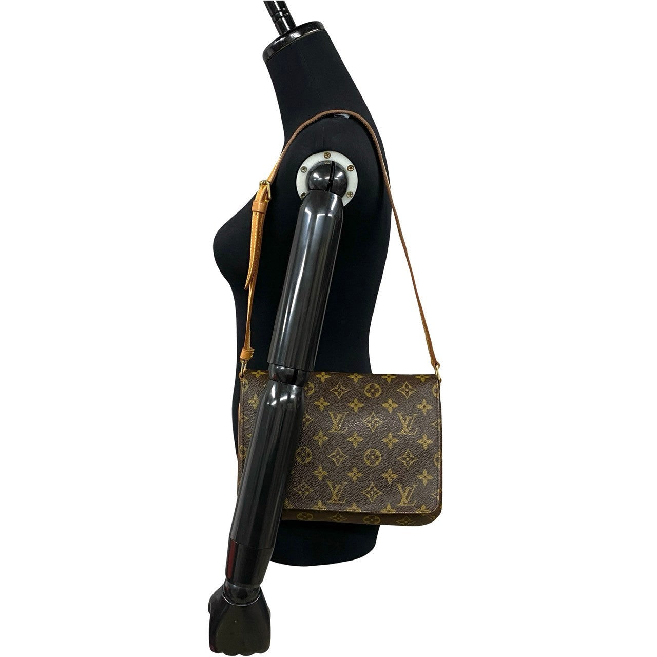 LOUIS VUITTON Shoulder Bag M511257 Leather, PVC Brown Musette tango short Women Used Authentic