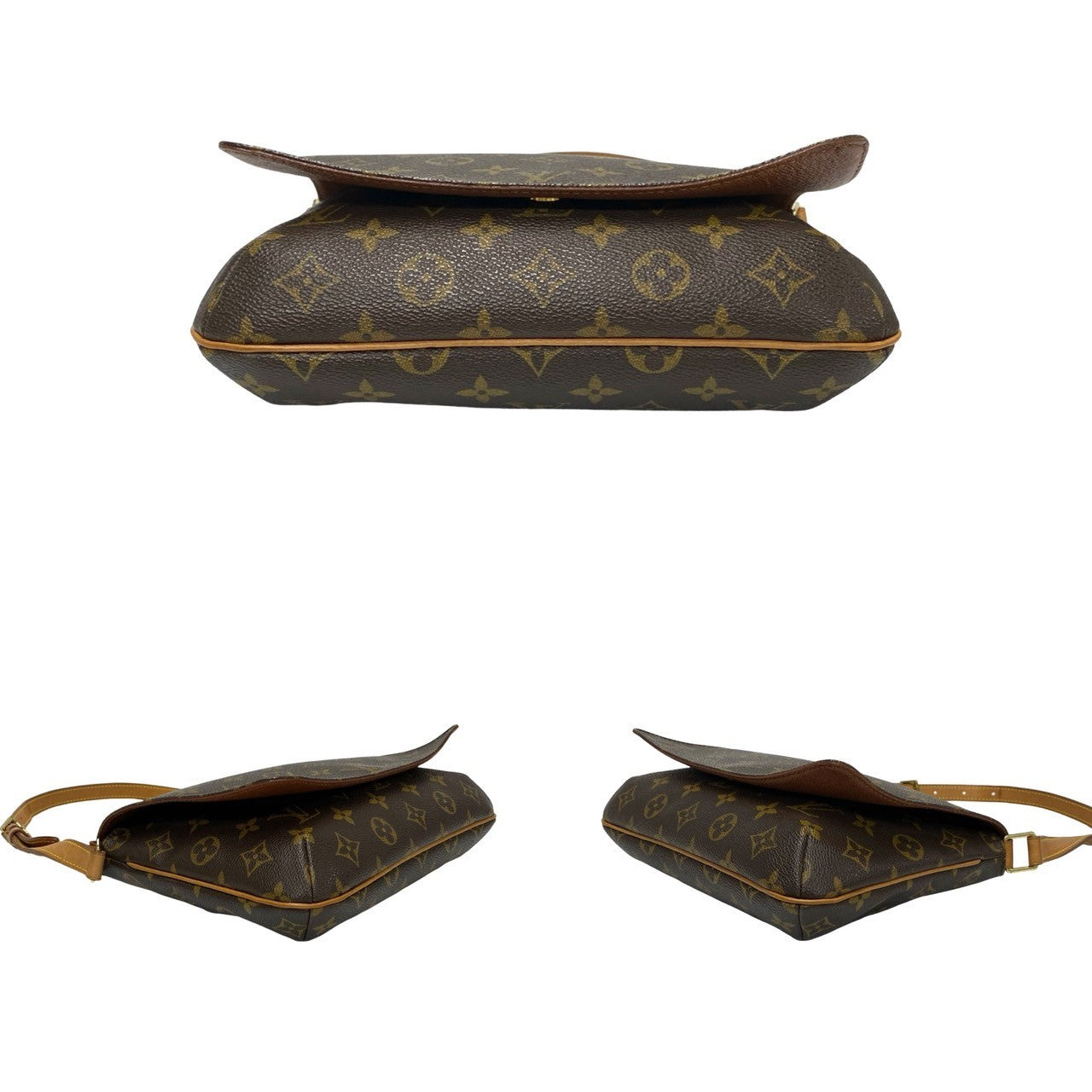 LOUIS VUITTON Shoulder Bag M511257 Leather, PVC Brown Musette tango short Women Used Authentic