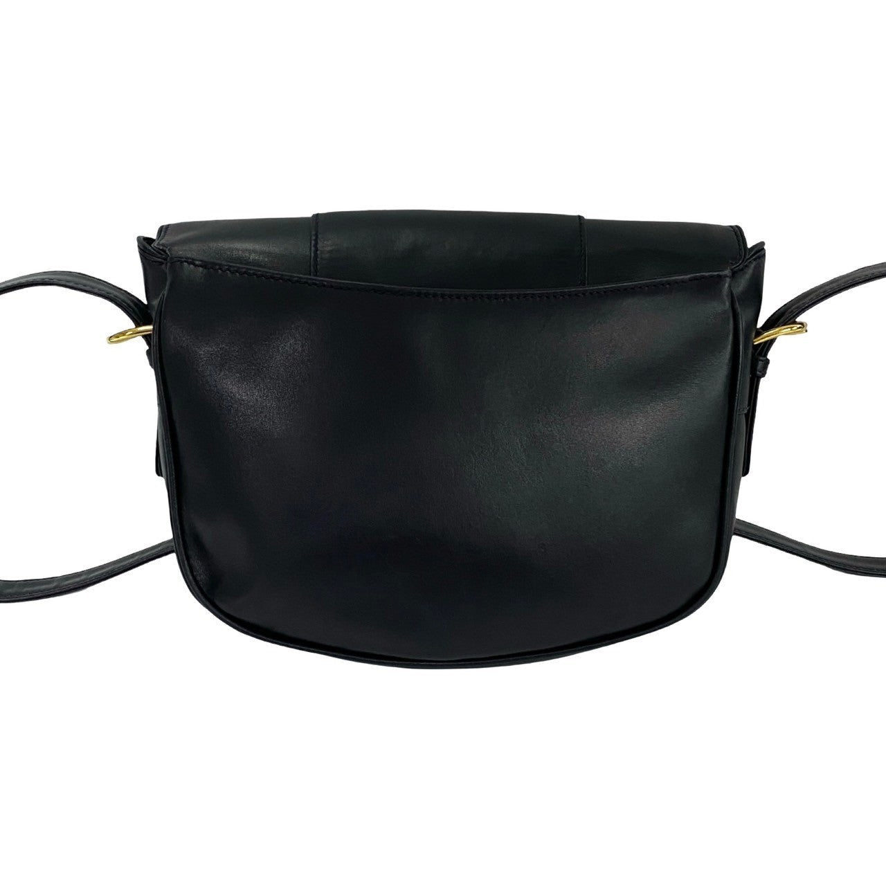 GUCCI Shoulder Bag leather black Bamboo Metal Old Gucci Women Used Authentic