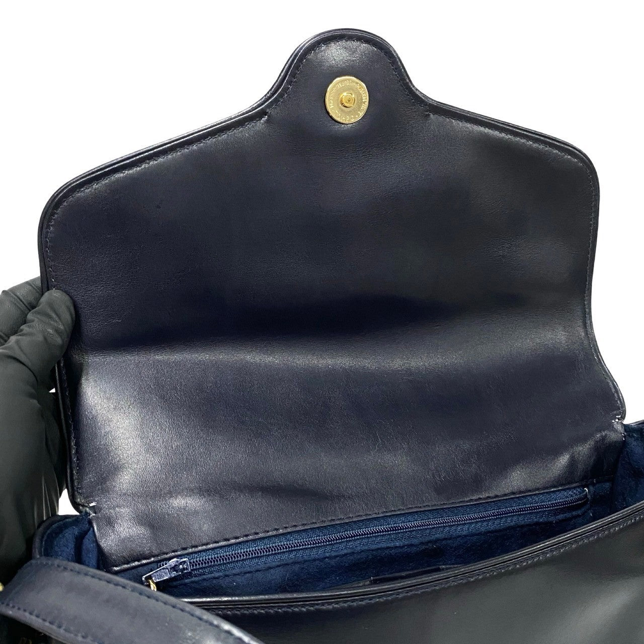 GUCCI Shoulder Bag leather black Bamboo Metal Old Gucci Women Used Authentic