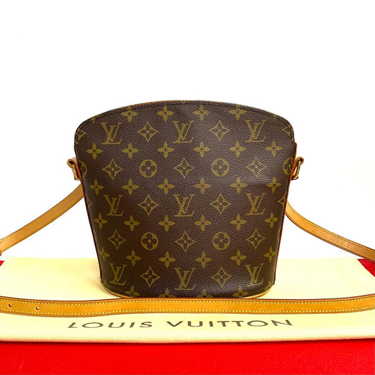 LOUIS VUITTON Shoulder Bag M51290 Leather, PVC Brown Monogram Drouot Women Used Authentic