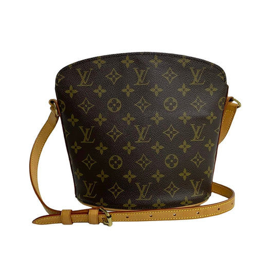 LOUIS VUITTON Shoulder Bag M51290 Leather, PVC Brown Monogram Drouot Women Used Authentic