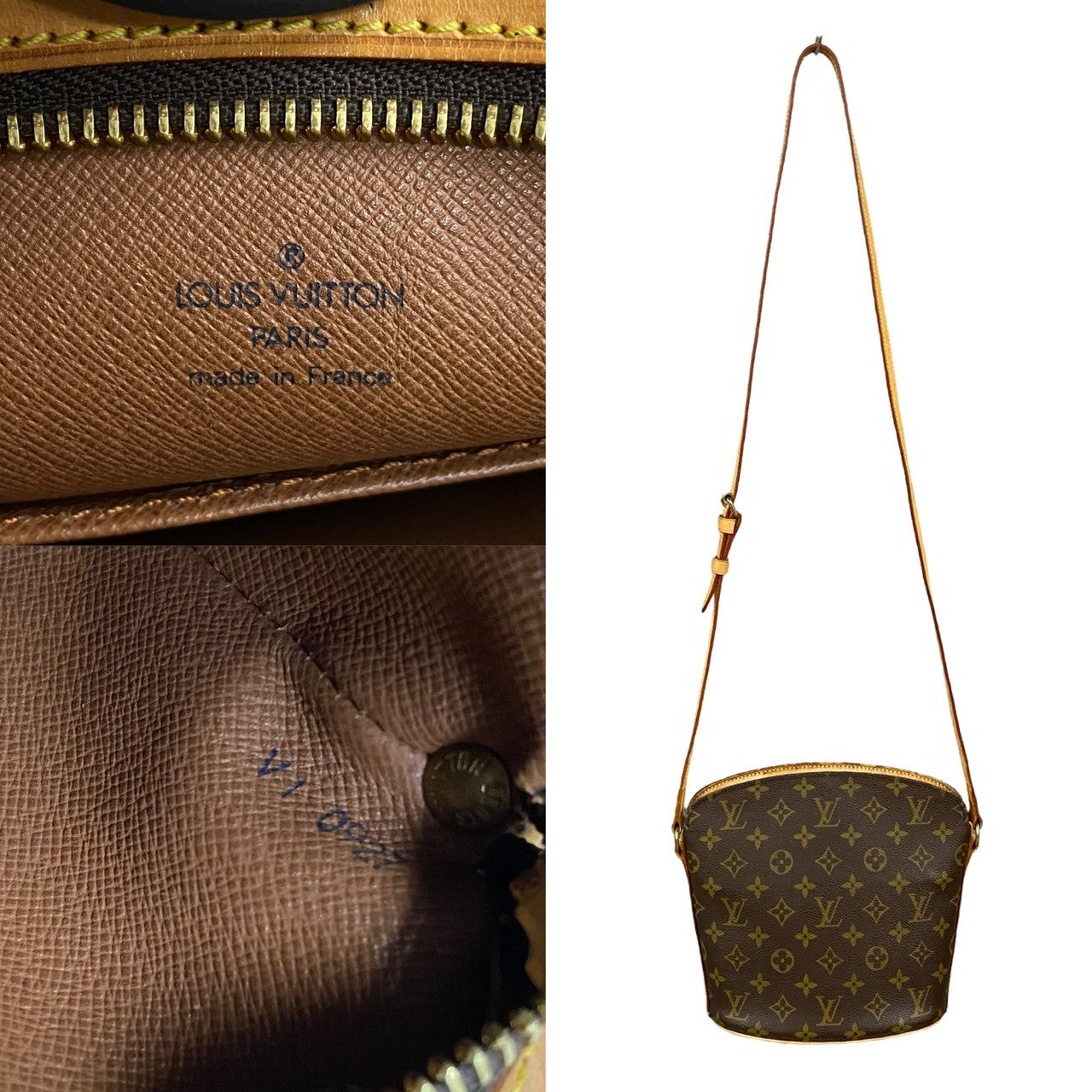 LOUIS VUITTON Shoulder Bag M51290 Leather, PVC Brown Monogram Drouot Women Used Authentic