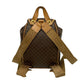 CELINE Backpack Leather, PVC Brown Macadam Blason Pattern logo ring Metal Women Used Authentic