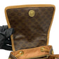 CELINE Backpack Leather, PVC Brown Macadam Blason Pattern logo ring Metal Women Used Authentic