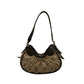 CELINE Handbag Leather, Canvas Brown Triomphe logo Pattern Women Used Authentic