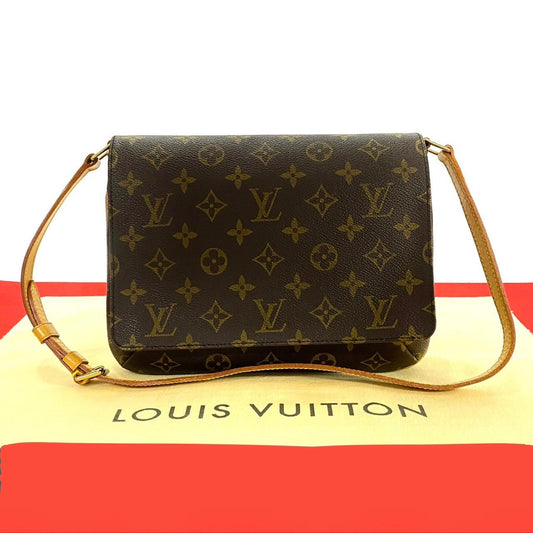 LOUIS VUITTON Shoulder Bag M51388 Leather, PVC Brown Monogram Musette Tango Long mens(Unisex) Used Authentic