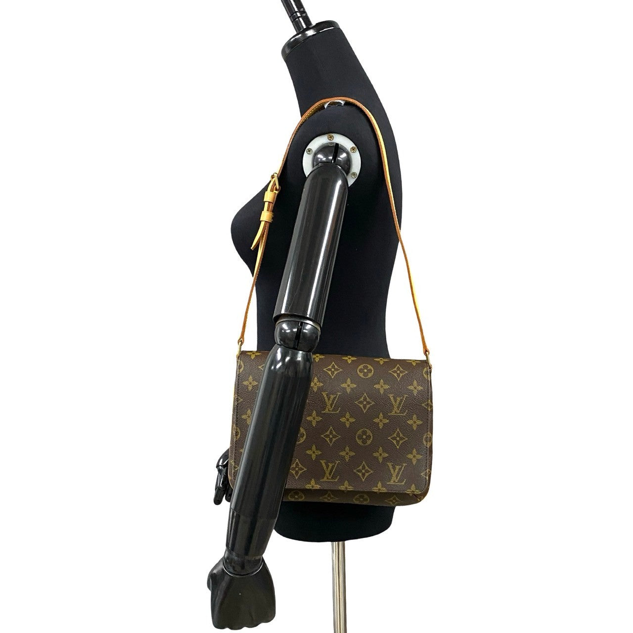 LOUIS VUITTON Shoulder Bag M51388 Leather, PVC Brown Monogram Musette Tango Long mens(Unisex) Used Authentic