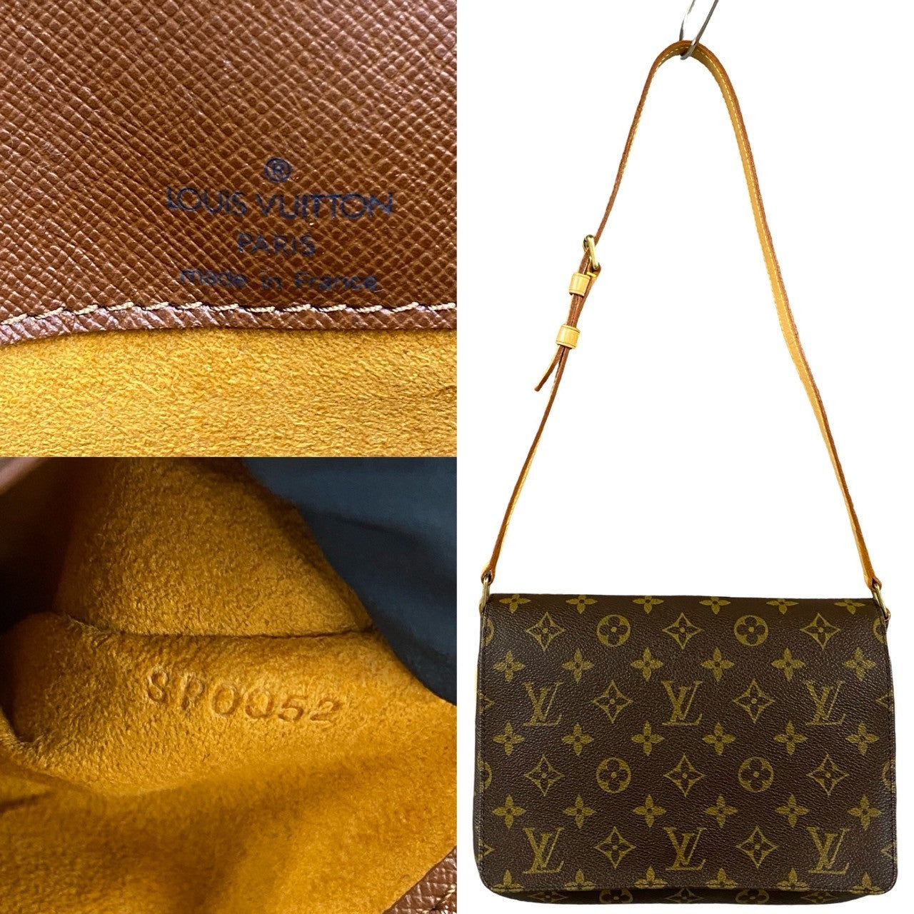 LOUIS VUITTON Shoulder Bag M51388 Leather, PVC Brown Monogram Musette Tango Long mens(Unisex) Used Authentic