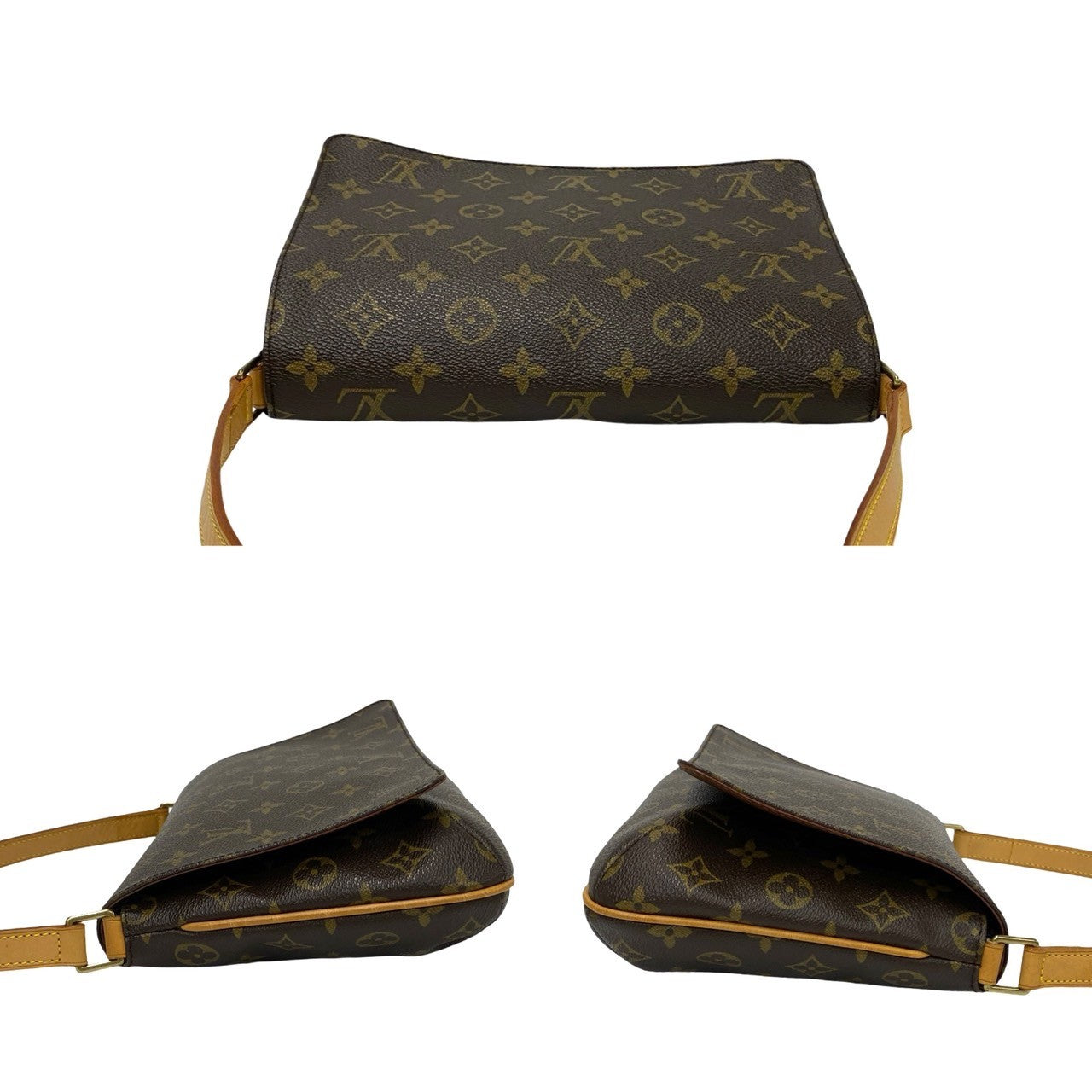 LOUIS VUITTON Shoulder Bag M51388 Leather, PVC Brown Monogram Musette Tango Long mens(Unisex) Used Authentic