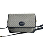 GUCCI Shoulder Bag Leather, PVC Navy Micro GG logo Women Used Authentic