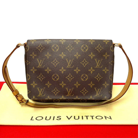 LOUIS VUITTON Shoulder Bag M51257 Leather, PVC Brown Monogram Musette tango mens(Unisex) Used Authentic
