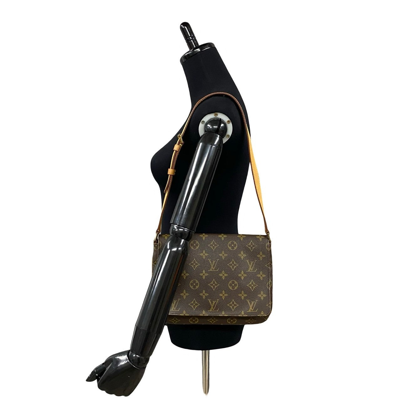 LOUIS VUITTON Shoulder Bag M51257 Leather, PVC Brown Monogram Musette tango mens(Unisex) Used Authentic