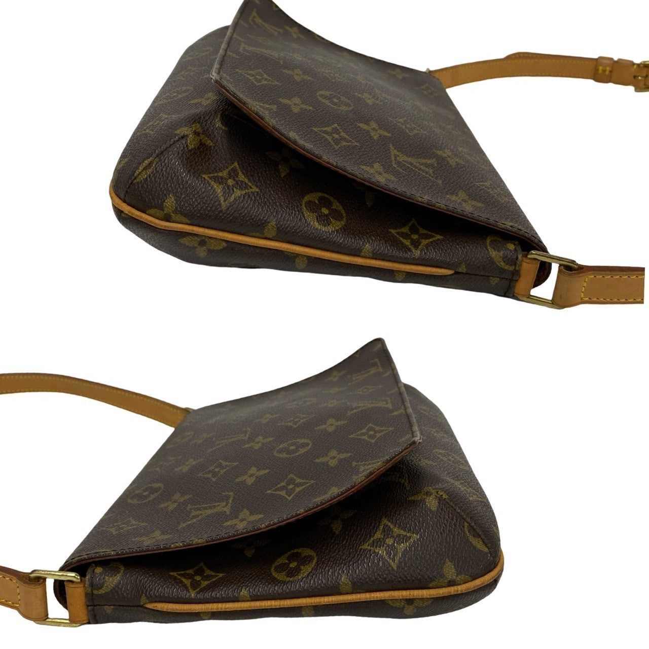 LOUIS VUITTON Shoulder Bag M51257 Leather, PVC Brown Monogram Musette tango mens(Unisex) Used Authentic
